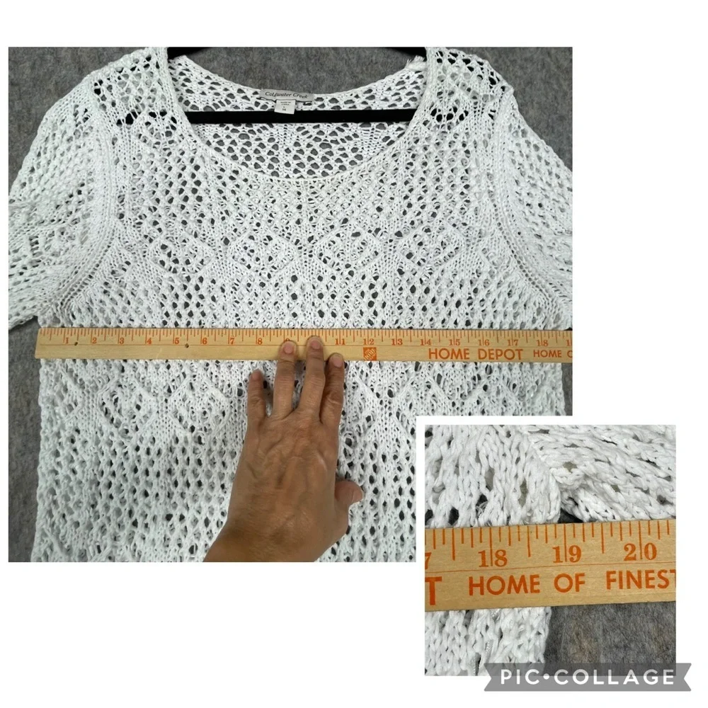 Coldwater Creek Open Knit Feminine Boho Casual Every Day Tunic Top - Sz L/14